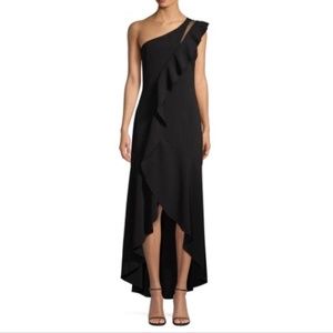 NWT Parker Black One-shoulder High-low Dress 10